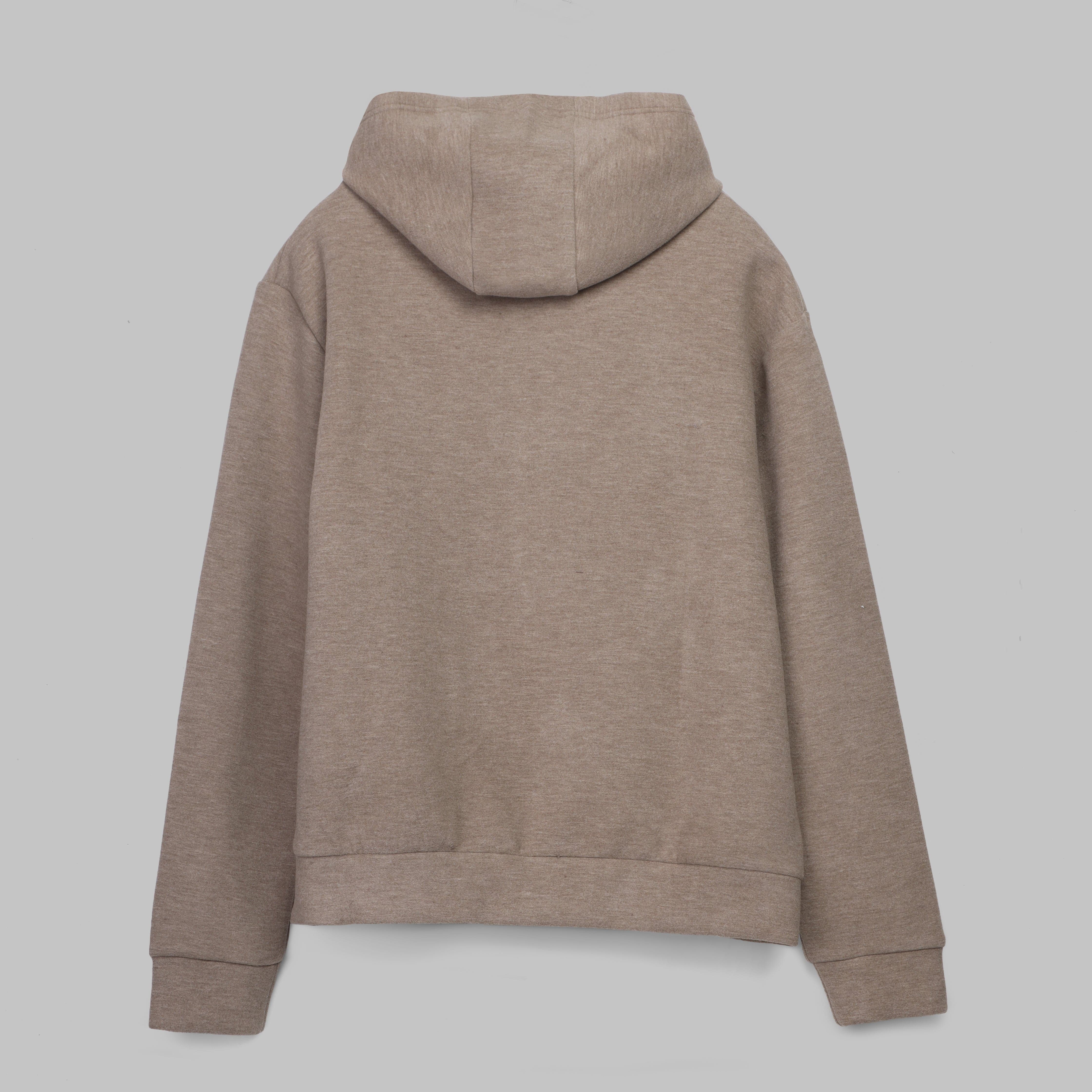 Structured Zip Hoodie - BEIGE